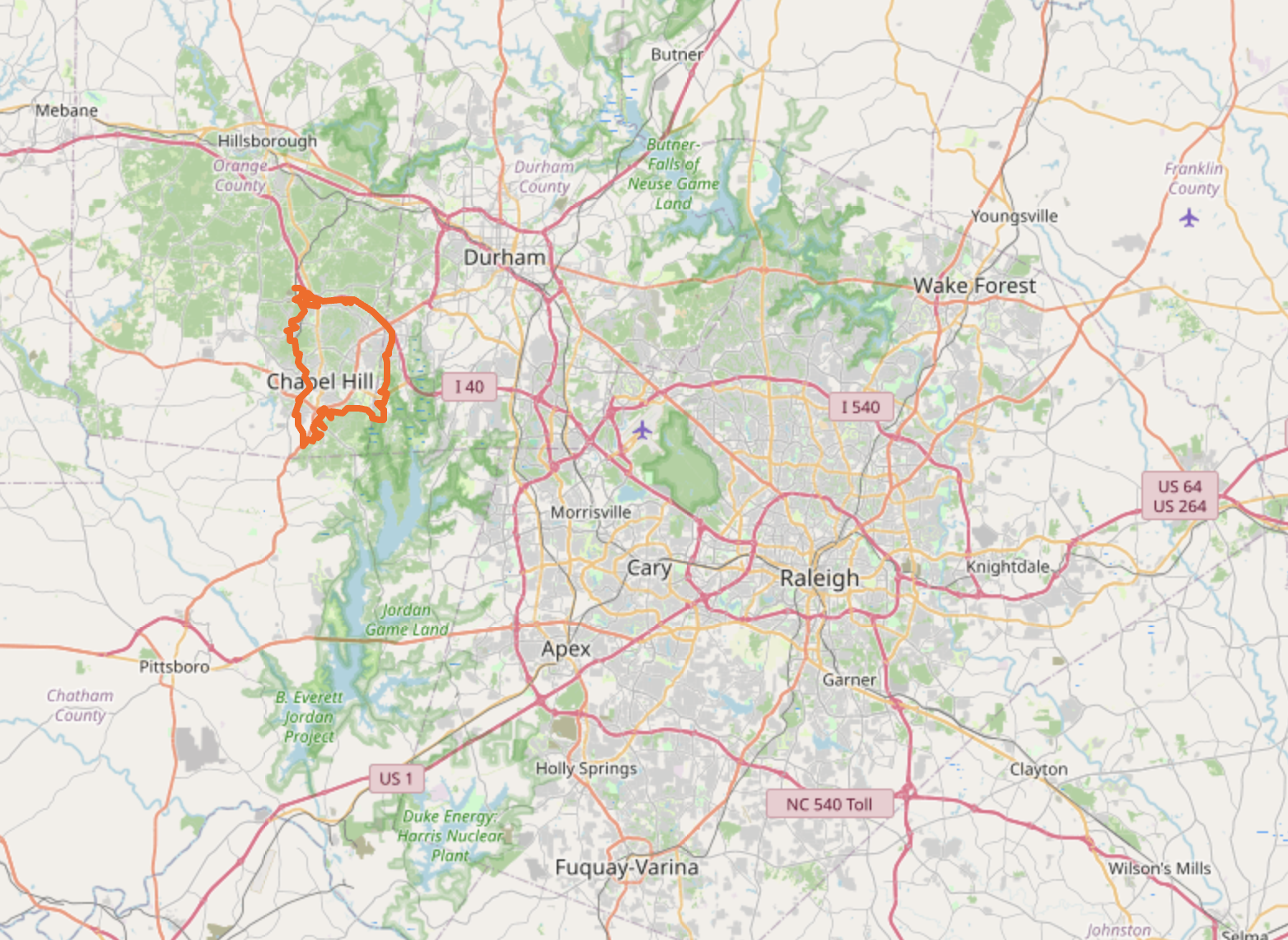 Map of Chapel Hill NC neighborhoods for home sellers