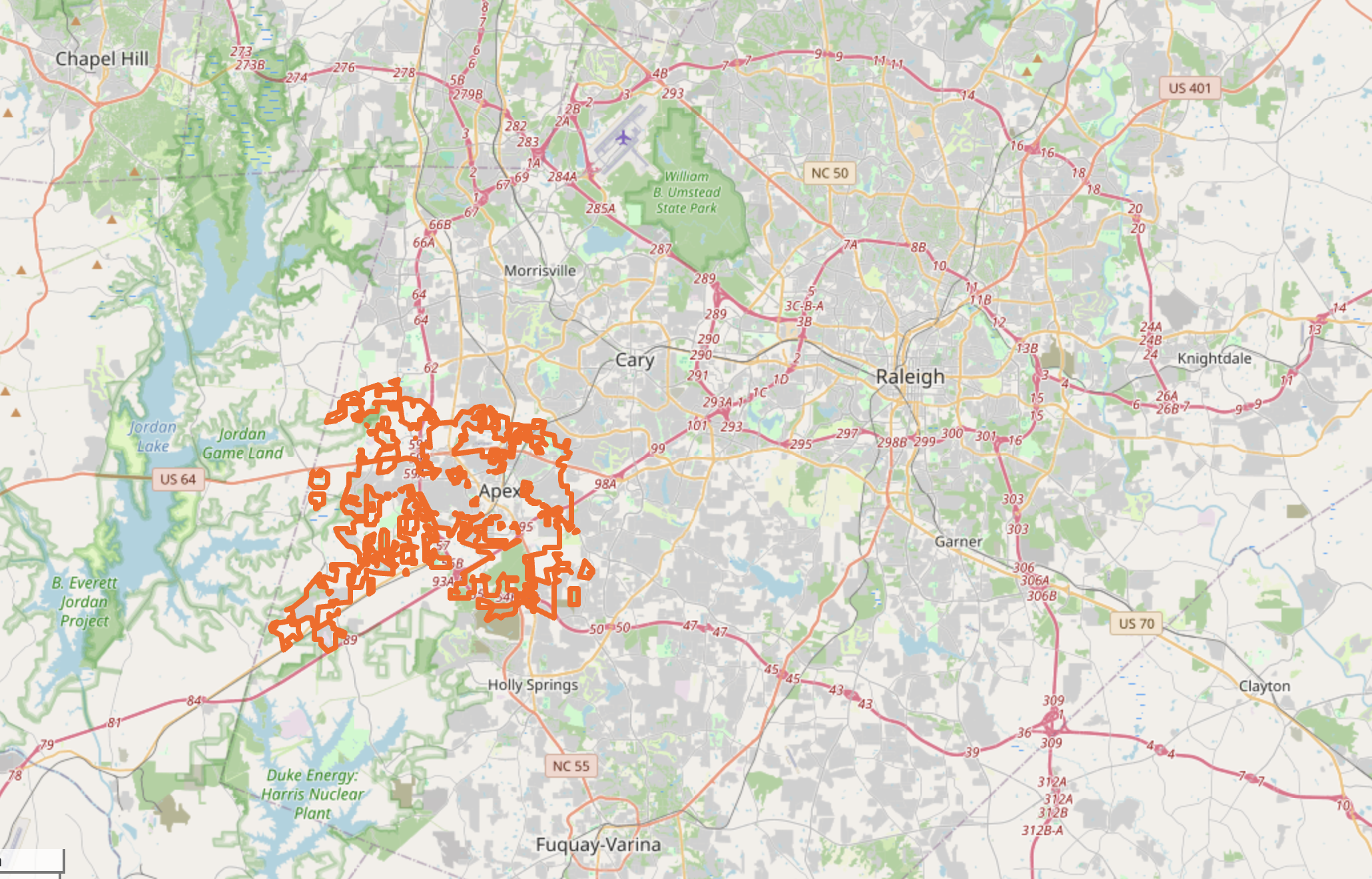Map of Apex NC neighborhoods for home sellers