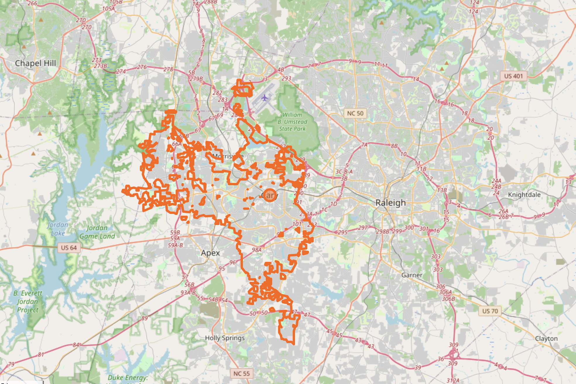 Map of Cary NC neighborhoods for home sellers