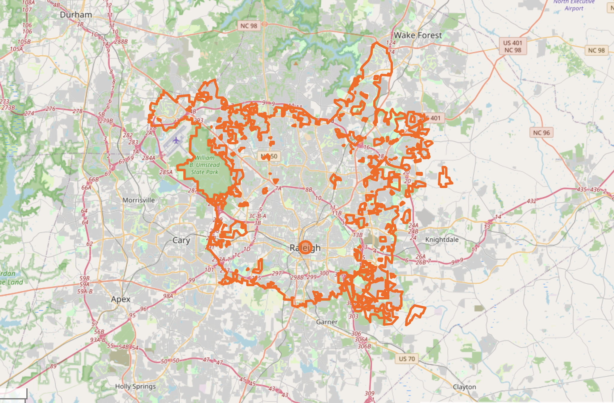 Map of Raleigh NC neighborhoods for home sellers