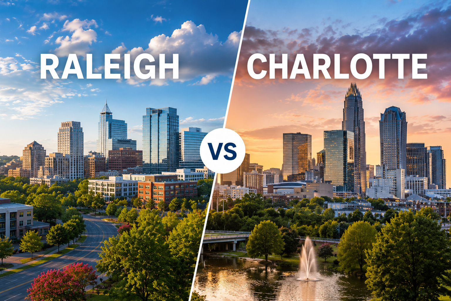 Raleigh vs Charlotte — comparing North Carolina's two largest metros